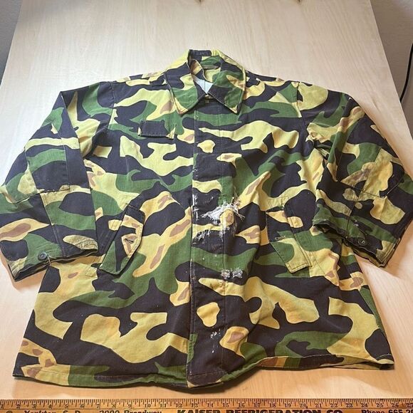 Vintage Czech Salamander Camouflage Jacket Chore Coat Field Jacket Military RARE - Picture 1 of 6